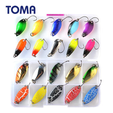 TOMA Trout Spoon Lure Set Metal Bait 2.5g 3g 4.5g 5g mixed Colors Pesca Freshwater Fishing Tackle Isca Artificial Lake Fishing