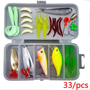 VX 18-142 Pcs/set Fishing Lure Soft Hard with Tackle Box Lure Bait MINNOW CRANKBAIT VIB JIG SWIMBAAIT JOINT BAIT SPIN WIRE