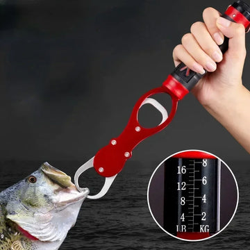 Portable Aluminum Alloy Fishing Grip Hook Gripper Fishing Lip Gripper Fish Plier Hand Grip With Weight Scale Fishing Accessories