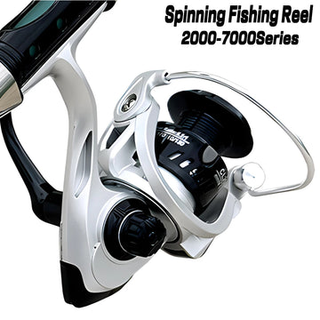 10kg Max Spinning Fishing Reel 13BB Ball Bearings 5.2:1 Gear Ratio Fishing Reel 2000-7000 for Perch Bass and Pike For All Water