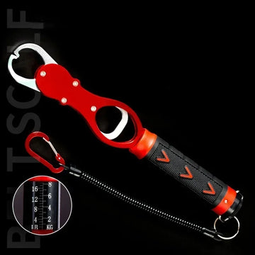 Portable Aluminum Alloy Fishing Grip Hook Gripper Fishing Lip Gripper Fish Plier Hand Grip With Weight Scale Fishing Accessories