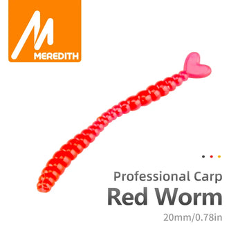 Meredith 200pcs 500pcs 1000pcs Smell Red Worm Lures 2cm Hot-selling Soft Baits Carp Fishing Lures Set Artificial Fishing Tackle