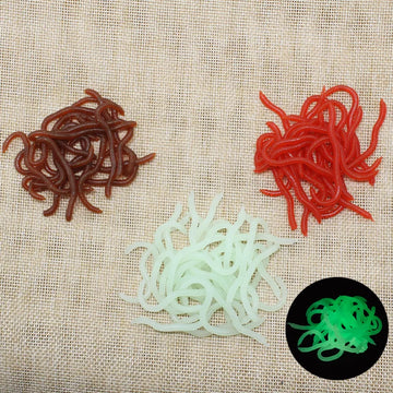 10pcs Lifelike Earthworm bait Worms Artificial Fishing Lure 8cm Soft Baits Silicone Shrimp Flavor Additive baits Tackle